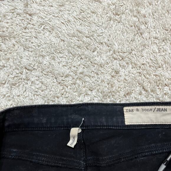 Rag & Bone 27 Vintage-Inspired Rosebowl Black Acid Wash Legging Skinny Jeans - Picture 8 of 10